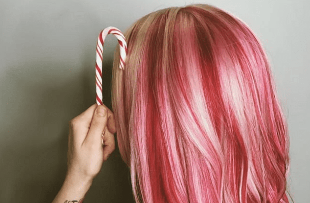 Go extra Christmassy with candy cane&nbsp;hair